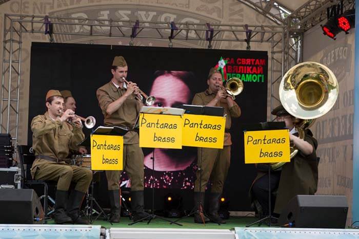 День победы. Brass band. Брасс квинтет. Выступления музыкантов на праздник.